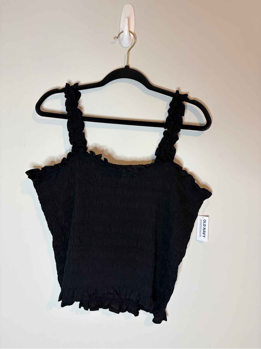 Old Navy Black Smocked Ruffle Camisole Size XL
